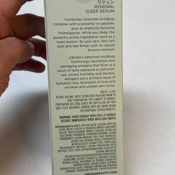 UBUNA Re-Gen Renewal Sleep Serum Antibody Technology Tripetide 1oz Open Box - Picture 2 of 7